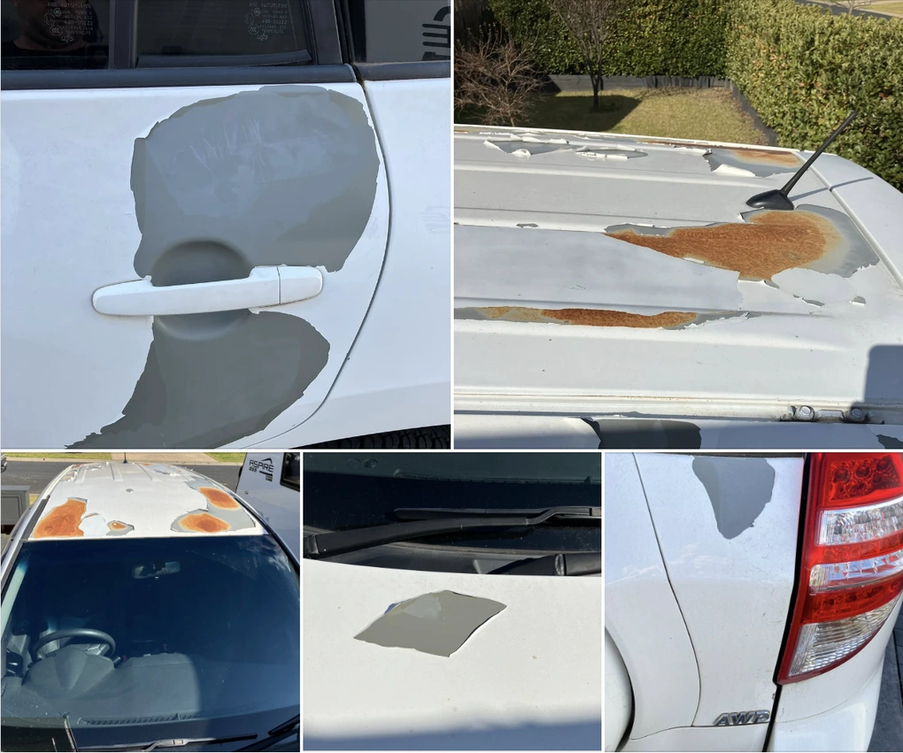 Sơn ô tô bị bong tróc